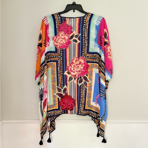 NWT Nine West Colorful Floral Kimono Women’s One Size - Picture 3 of 3